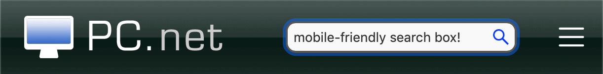 Mobile-Friendly Search Box and Menu