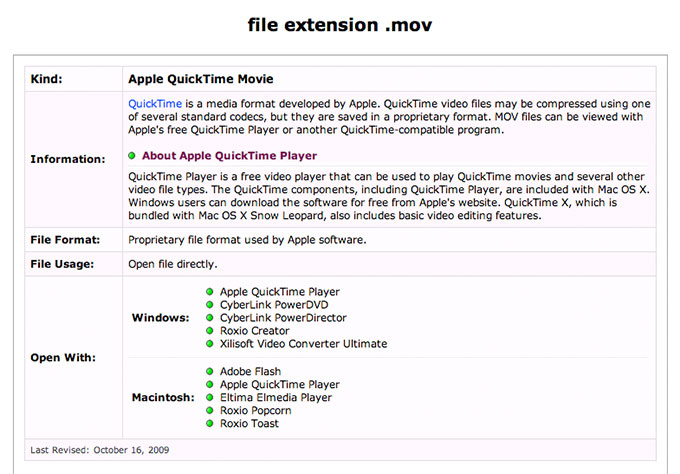 File Extension Page