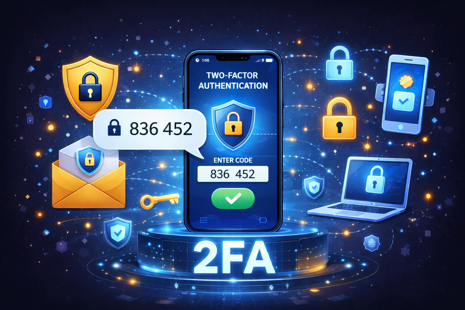 2FA code sent to mobile phone