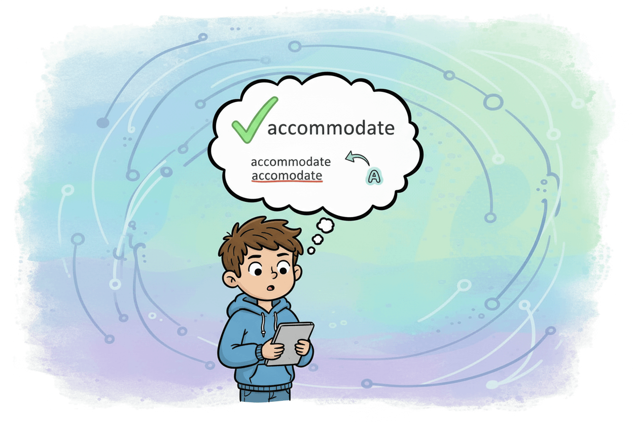 Person learning from autocorrect