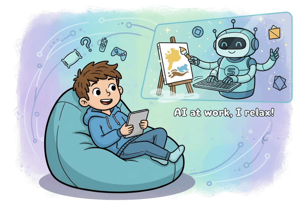 Person using AI to be more lazy