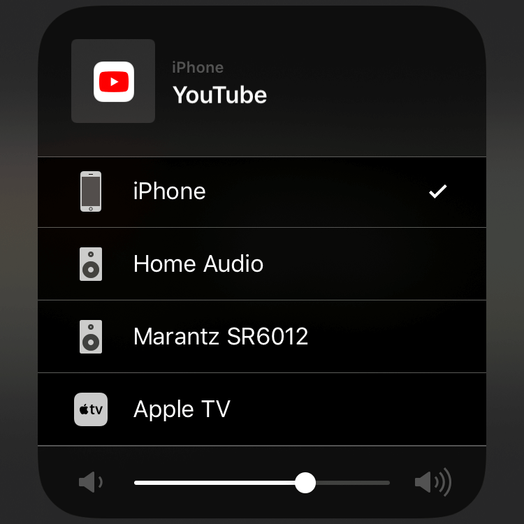 AirPlay Device List on iPhone