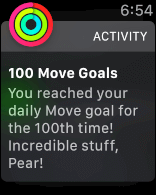 Apple Watch Movement Goal Achievement