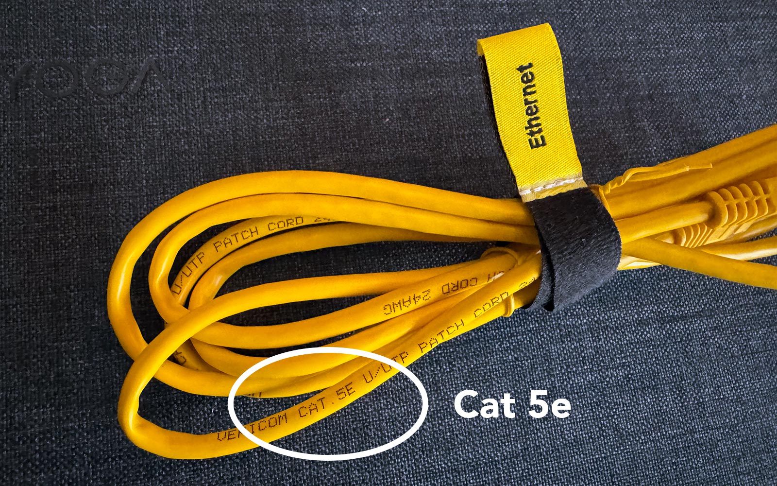 Cat5e Printed on Ethernet Cable
