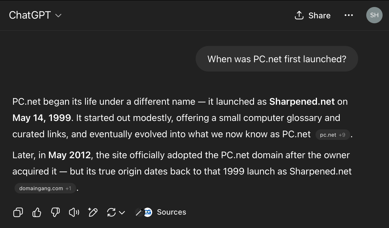 Asking ChatGPT a question about PC.net