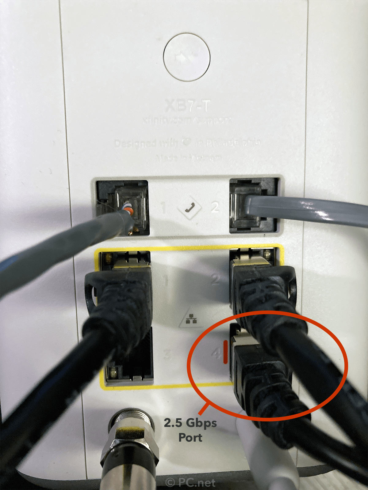 Comcast Router 2.5 Gbps Port 4