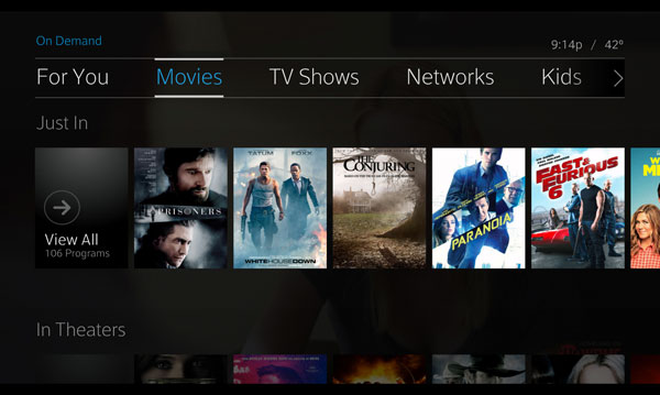 Comcast X1 On Demand Interface