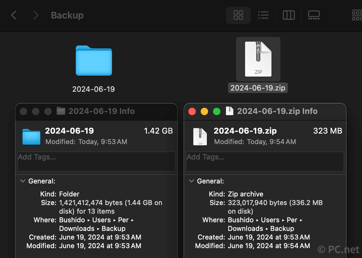 Compressed vs Uncompressed Database (macOS)