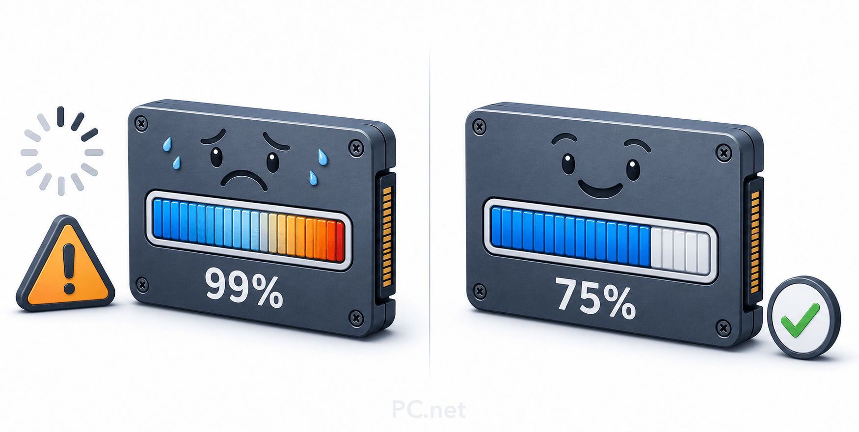 Performance difference when disk usage is near capacity