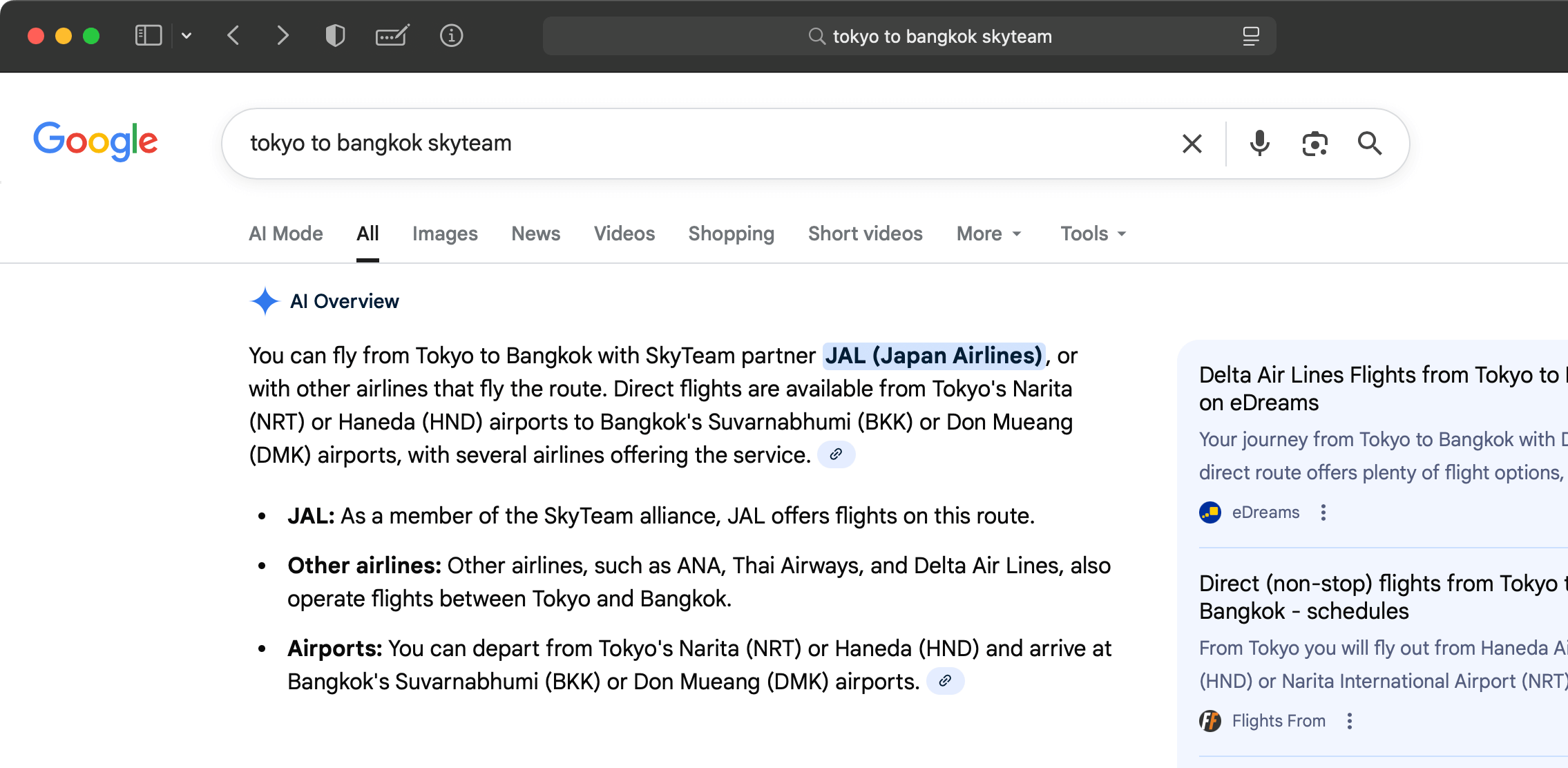 Wrong answer from Google AIO