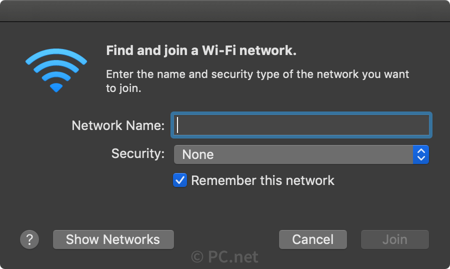 Join Other Wi-Fi Network in macOS