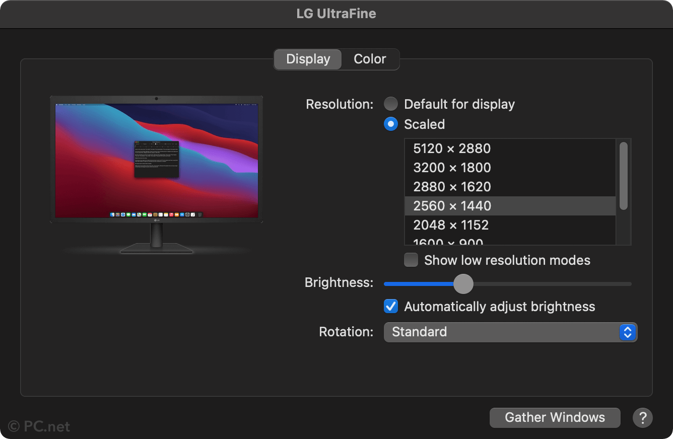 LG UltraFine 5K Display System Preferences