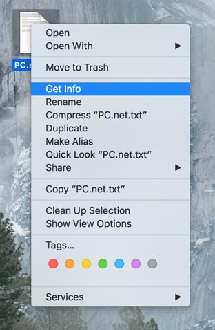 macos Desktop Contextual Menu