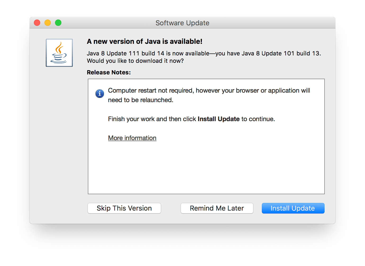 macos Java Software Update