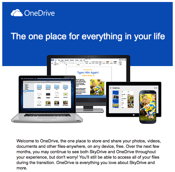 Microsoft OneDrive Email