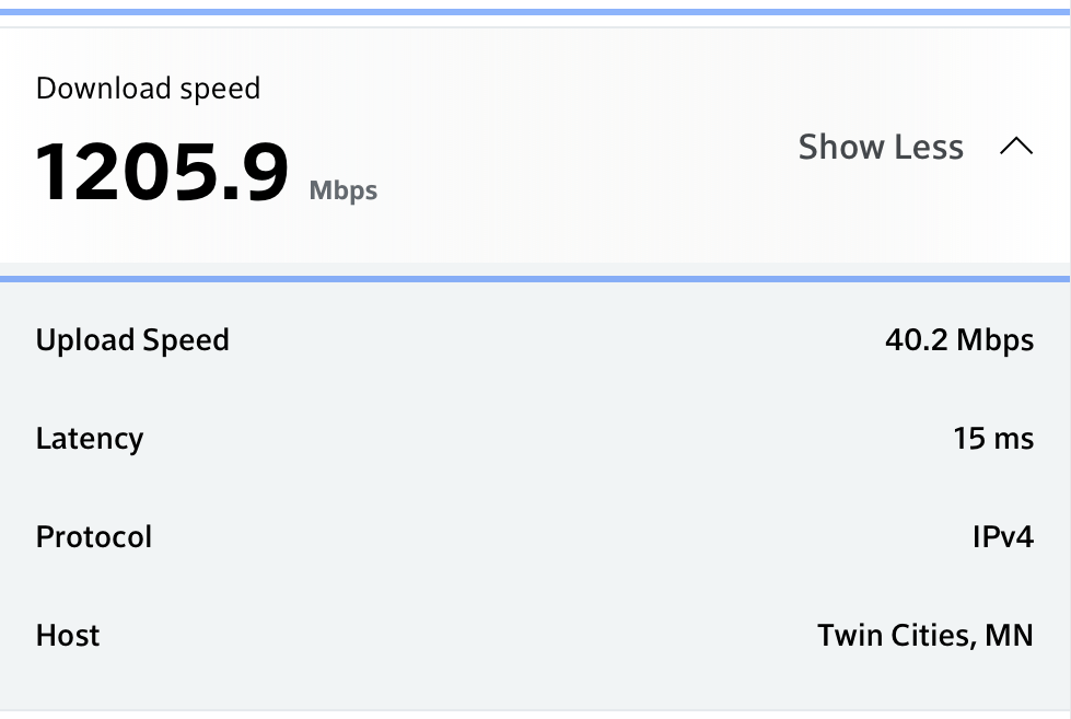 RAX200 Multi-Gig Internet Speed Test