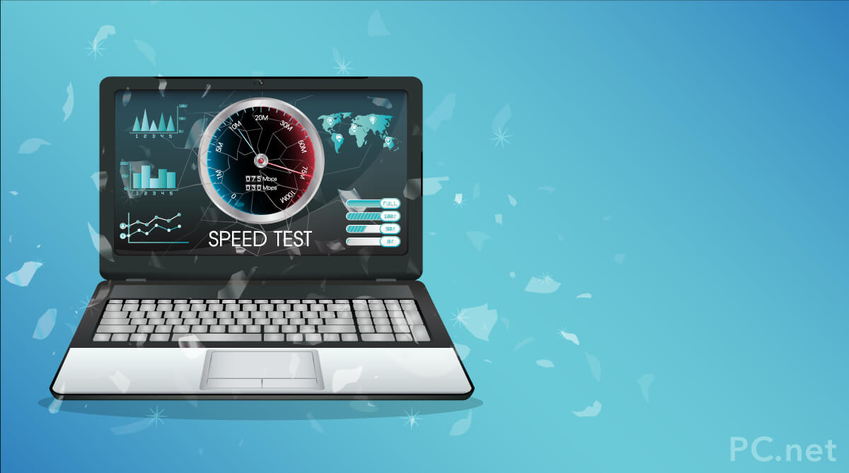 Internet Speed Test on Laptop