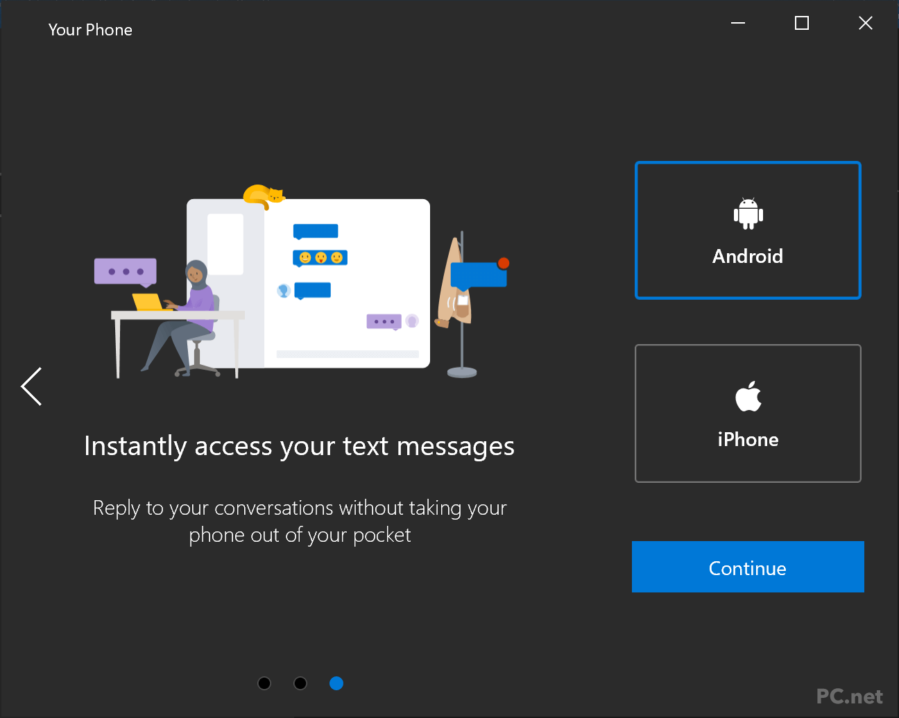 Windows 10 - Link Phone for Text Messaging